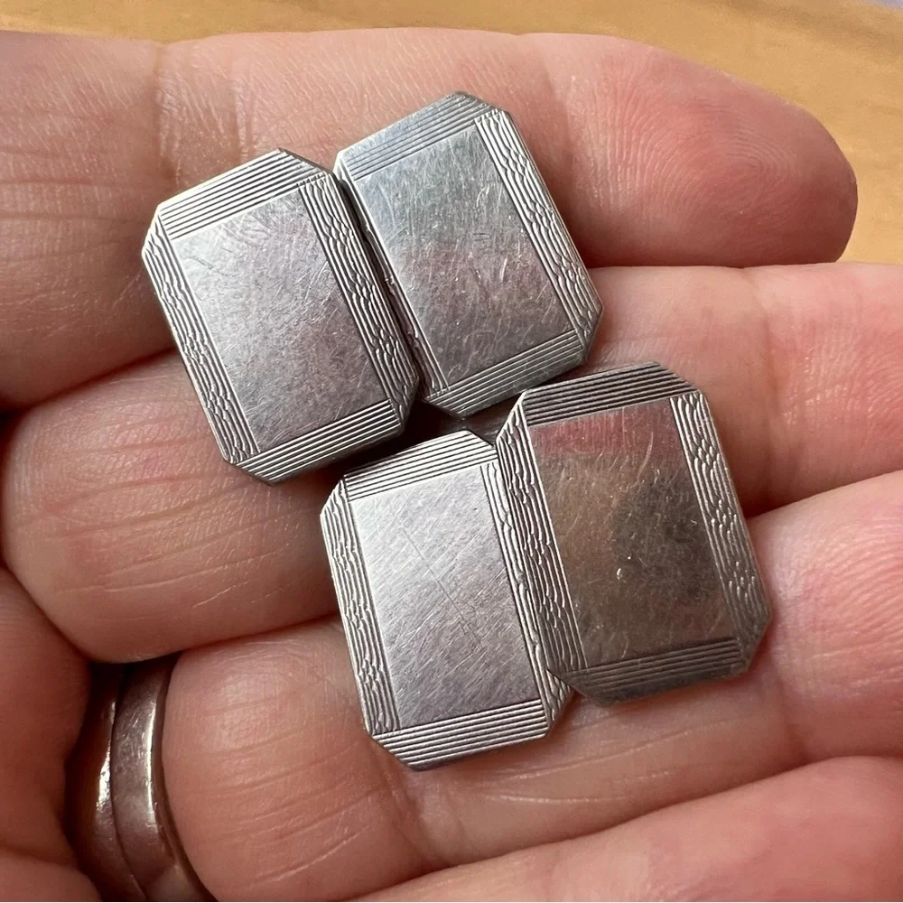 HENRY GRIFFITH & SONS ANTIQUE ENGLISH STERLING SILVER CUFFLINKS HALLMARKED